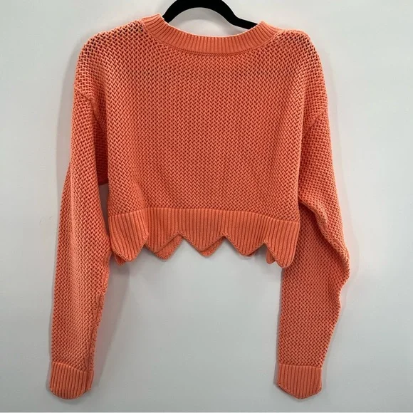 Ronny Kobo Knit Sweater Pullover Pastel Orange Long Sleeve Small - Picture 2 of 8